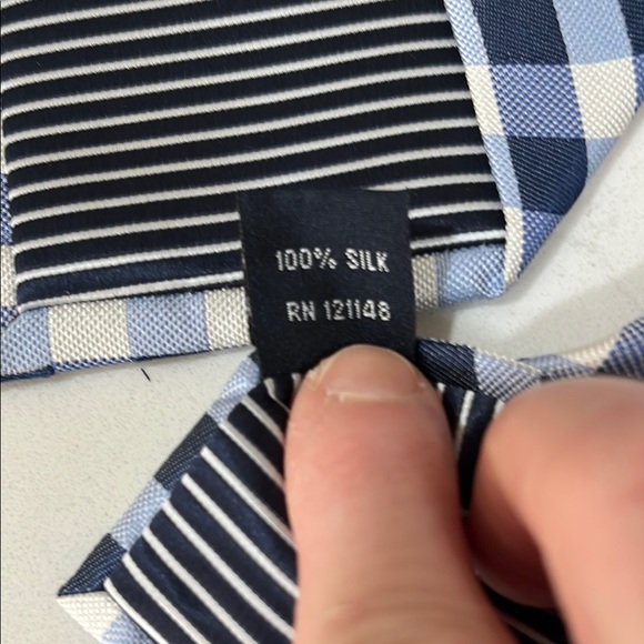 Blue and White Gingham Check Tie by Nautica - Picture 5 of 6
